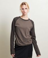 tシャツ 「6(ROKU)」コットンナイロン シアー ヨーク ロングスリーブTシャツ レディース 6(ROKU)＞コットンナイロン シアー ヨーク ロングスリーブTシャツ