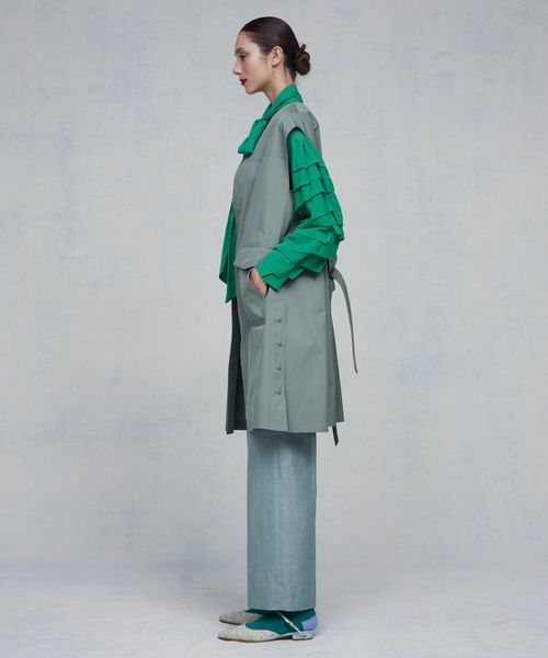 お歳暮 人気 オシャレ DRAWER RESORT2 フードジレ ギャバジン ジャケット・アウター