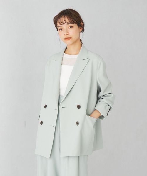【気質アップ】 EMMEL REFINES＞EM オーバーサイズ ダブルボタン ジャケット ジャケット・アウター