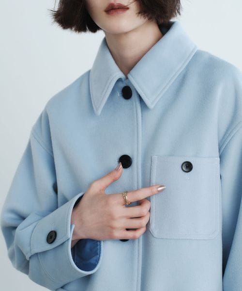 SEASONAL COLLECTION＞エコペル フェイクファー フード コート