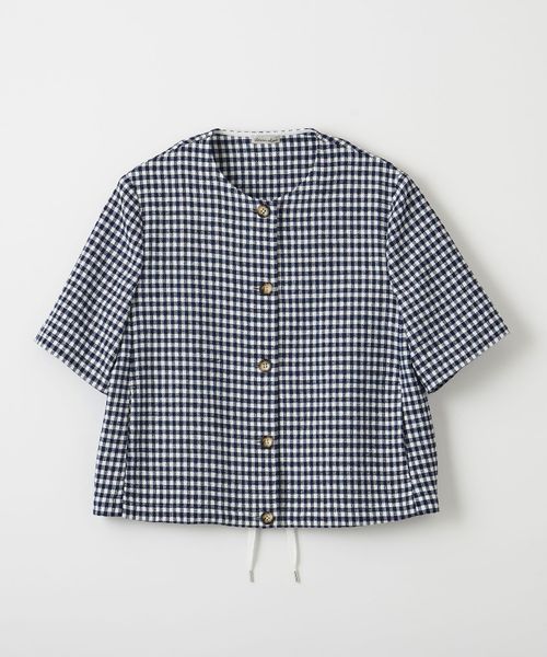 新品◯NEAU◯volume sleeve blouse (dark navy) Buy Dark Blue Long Sleeve Cotton Poplin Blouse from Next