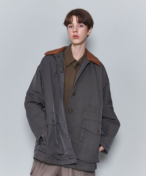 6(ROKU)>ナイロン レザーカラー コート | UNITED ARROWS LTD 6(ROKU)>ナイロン レザーカラー コート | UNITED ARROWS LTD