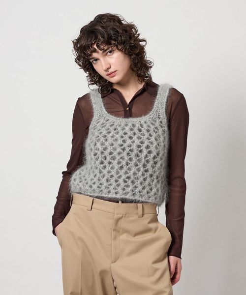 6 モヘヤウールタンクトップニット 6(ROKU)＞モヘヤウール タンクトップ ニット | - Buyee, un