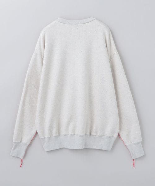 6(ROKU)＞コットンウラケ カラーステッチ クルーネック プルオーバー