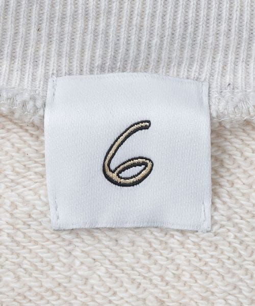 6(ROKU)＞コットンウラケ カラーステッチ クルーネック プルオーバー