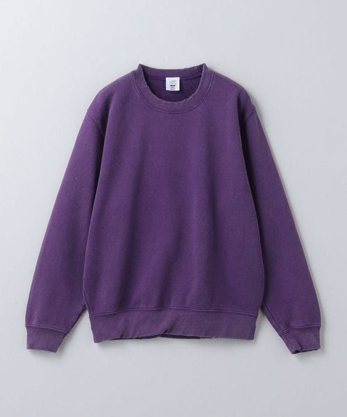 6(ROKU)＞コットンウラケ カラーステッチ クルーネック プル