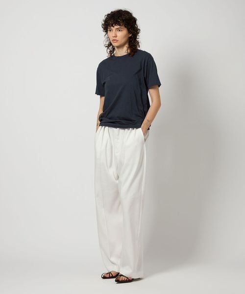 ＜6(ROKU)＞コットンカシミヤ ベーシック 25SS Tシャツ　レッド 6(ROKU) tシャツ 「6(ROKU)」コットンカシミヤ ベーシック 25SS