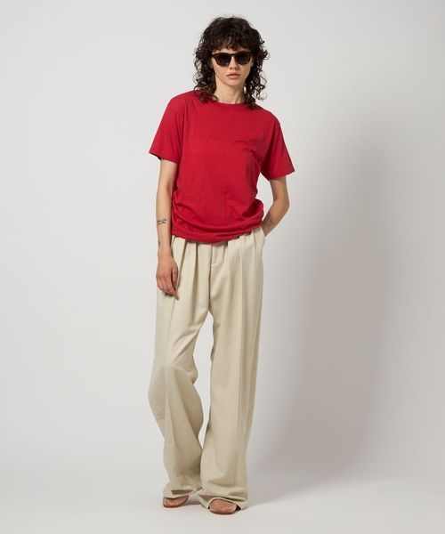 ロクコットンカシミヤベーシック25ssTシャツ 6(ROKU)＞コットンカシミヤ ベーシック 25SS Tシャツ（Tシャツ