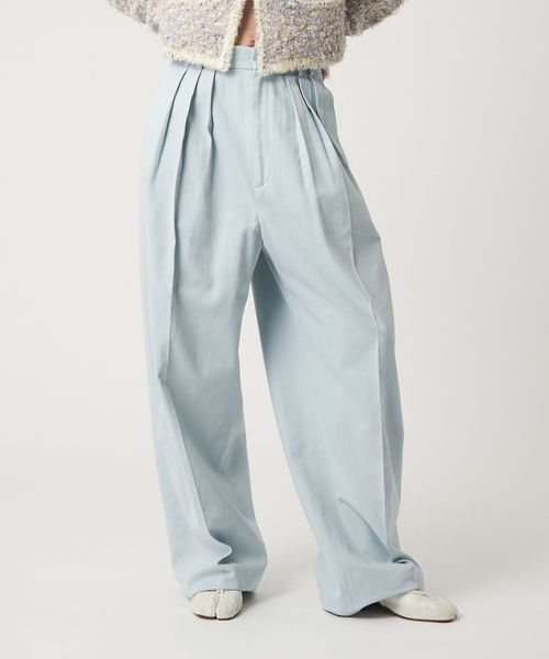 6(ROKU)＞コットンレーヨン タックパンツ 32 6(ROKU)＞コットン