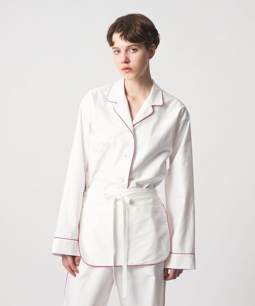 roku ビーズシャツジャケット ホワイト roku ビーズシャツジャケット ホワイト リラックスフィット