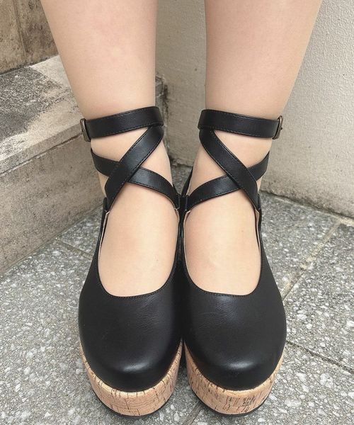 フィントan another angelus クロスストラップ厚底パンプス　M クロスストラップ厚底パンプス/an another angelus [00BA01d001