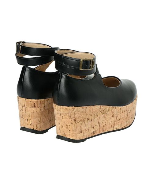 クロスストラップ厚底パンプス/an another angelus [00BA01d001