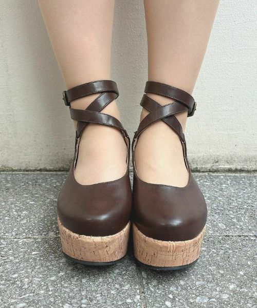 新品未使用 an another angelus クロスストラップ厚底パンプスL an another angelus パンプス 「大人気リピート生産決定