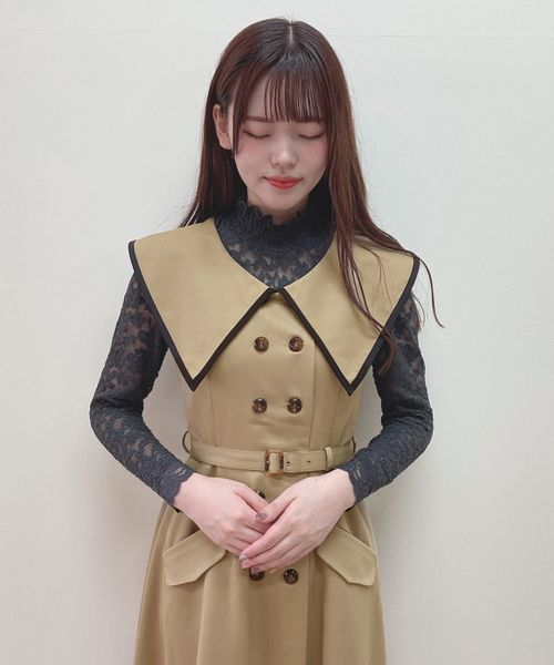 Outlet) ビッグカラートレンチジレワンピース/an another angelus