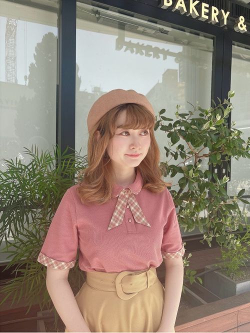 【いちごさん】長袖ポロシャツ.スカートの2点セット 鹿の子長袖ポロシャツ / TARO＆HANAKO