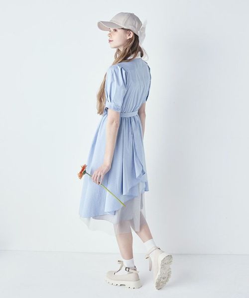 フィント バックラッフルストライプシャツワンピース バックラッフルストライプシャツワンピース/F i.n.t [53AE02g007] | F