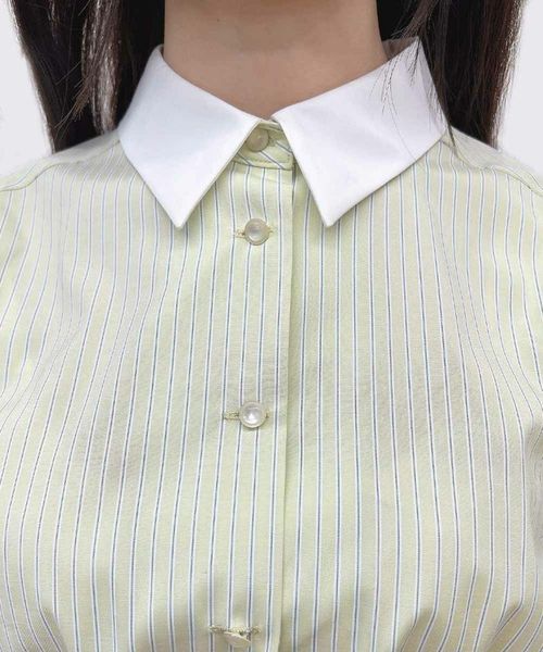 バックラッフルストライプシャツワンピース/F i.n.t [53AE02g007] | F