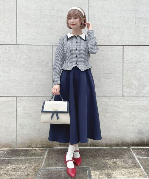 レイヤード風ギンガムフィット&フレアーワンピース an3 Limited レイヤード風ギンガムフィット&フレアーワンピース/an3 Limited