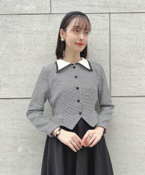 レイヤード風ギンガムフィット&フレアーワンピース/an3 Limited