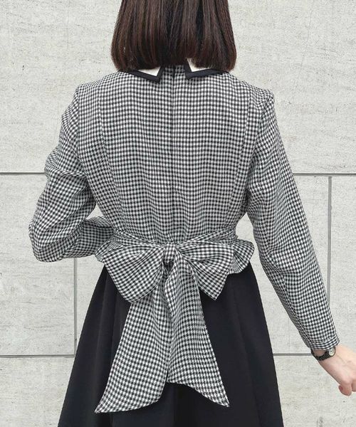 サラアサさま・ワンピース③ レイヤード風ギンガムフィット&フレアーワンピース/an3 Limited