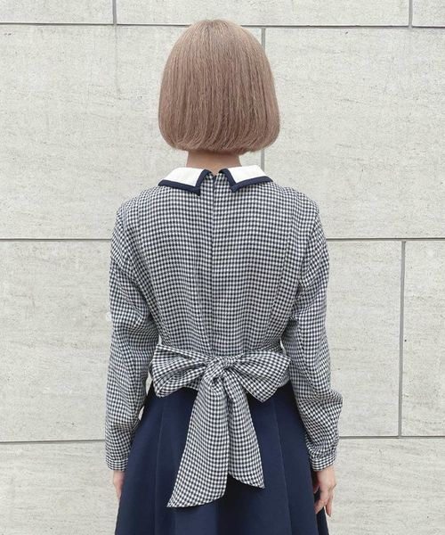 レイヤード風ギンガムフィット&フレアーワンピース/an3 Limited