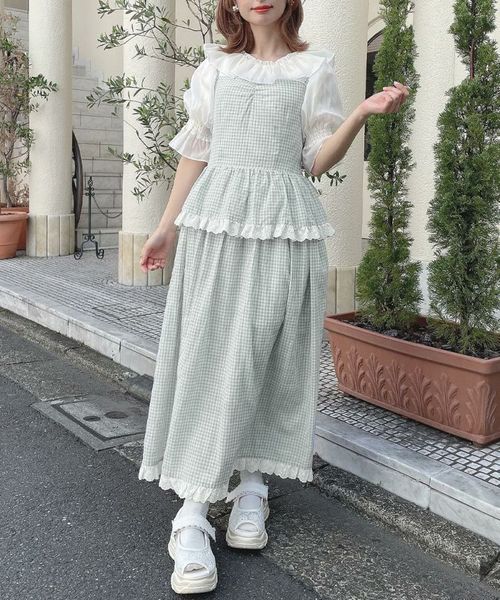 新品タグ付き♡ミストレアス♡ギンガムチェックティアードキャミドレス