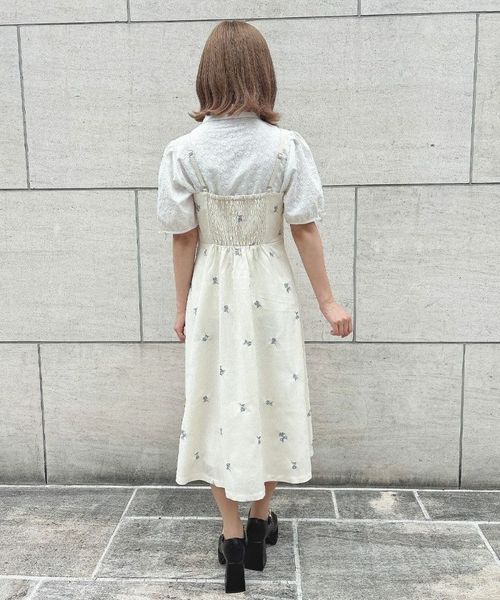 プチレースアップ小花柄刺繍キャミワンピース/F i.n.t [54AE02f014