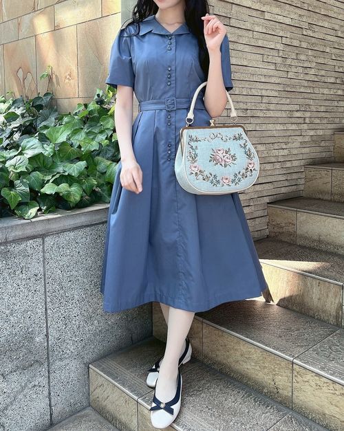 【Luice】リボンローズ刺繍がま口バッグ リボンローズ刺繍がま口バッグ/an another angelus [54BC05a006