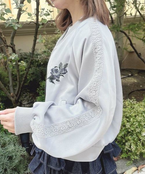 バックローズ刺繍サテンブルゾン/F i.n.t [55AD02j003] | F i.n.t公式