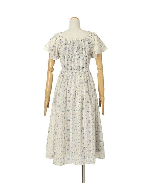 フリル使い小花柄シャーリングワンピース/F i.n.t [55AE02g008] | F