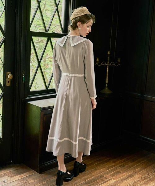 トーションレース使い刺繍衿ワンピース/an another angelus