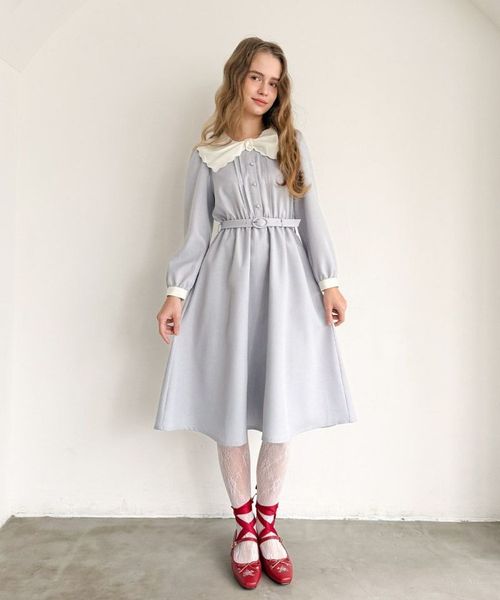 リボン付き小花刺繍バレエパンプス/F i.n.t [57AA01c002] | - Online