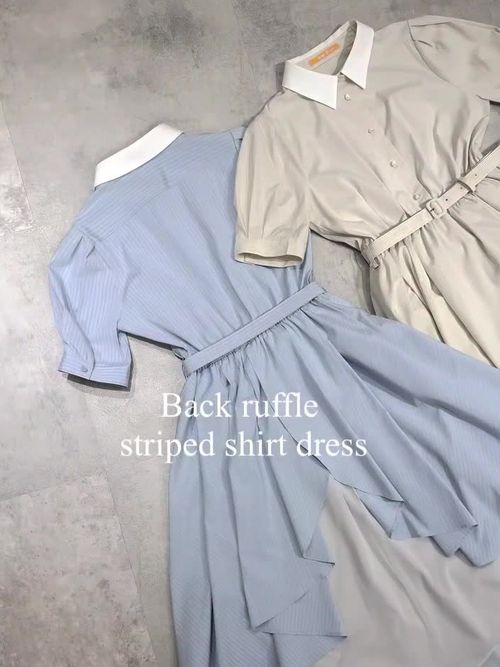 バックラッフルストライプシャツワンピース/F i.n.t [57AE02g011] | F