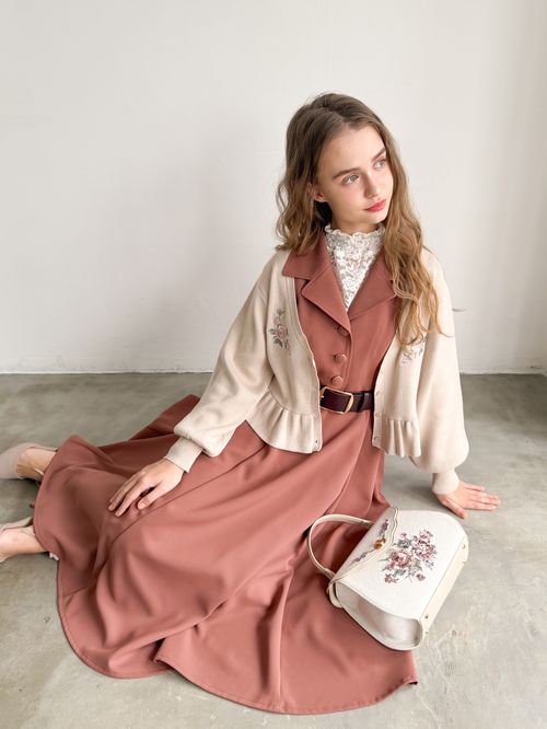 ローズ刺繍フラップハンドバッグ/an another angelus [57BC05a002] | F