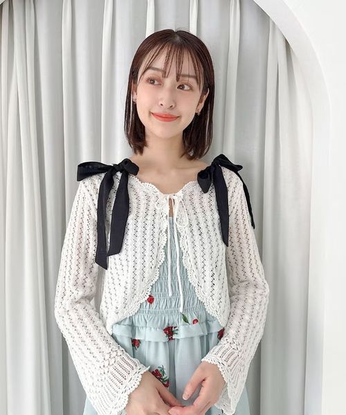 チェリー柄シャーリングワンピース/F i.n.t [58AE02f019] | - Online