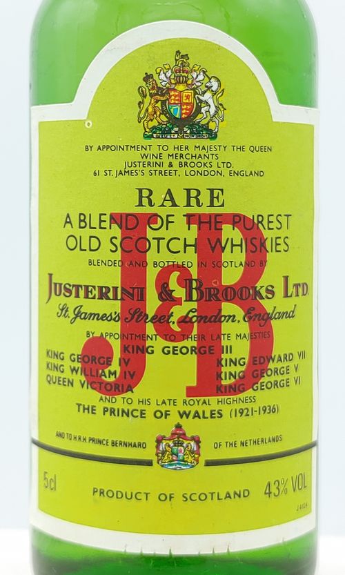J&B RARE A BLEND OF THE PUREST OLD SCOTCH WHISKIES