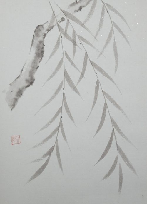 茶道具 掛軸 柳画賛「花紅」 西垣大道 | - Buyee, jasa pembelian