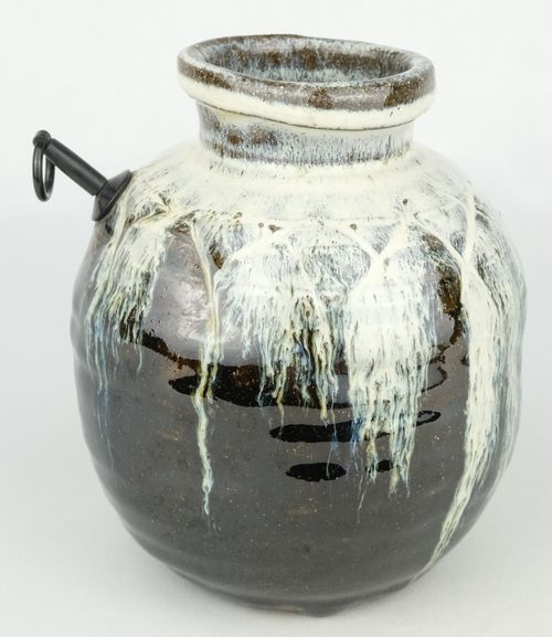 茶道具 古唐津 絵唐津 香合 時代物(K-XA861) 茶道具・古道具・香合・唐津焼・絵唐津・絵唐津香合・鏡山窯・井上 東