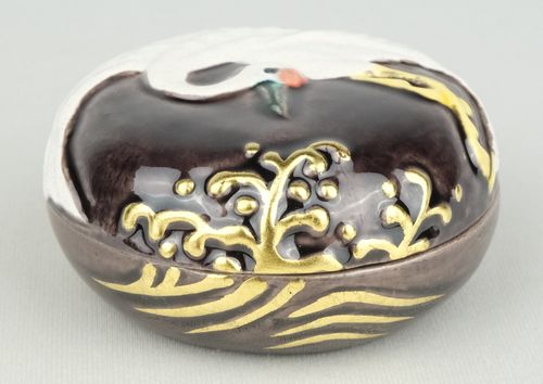 中村翠嵐 香合 茶器/茶道具 香合】 交趾焼き 桜鯉 中村翠嵐作 – 今屋静香園