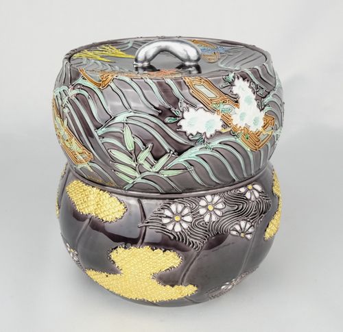 【茶道具】交趾 盃 中村翠嵐 茶道具 紫交趾草花舟水指 中村翠嵐 | – Buyee, internetowa usługa