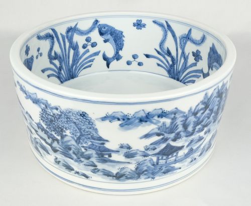 茶道具 染付山水平水指 西村徳泉 | - Buyee, Ein Japan Shopping