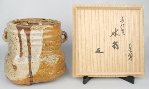 お茶道具 茶道具 美濃伊賀水指 加藤光右衛門 鵬雲斎大宗匠書付 | Tea utensils