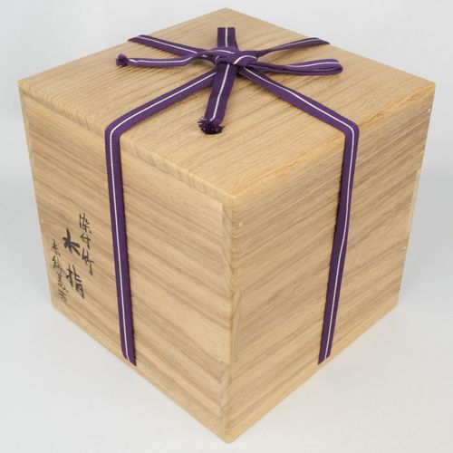 茶道具 染付竹水指赤絵蓋共 宮川（真葛）香斎 | Tea utensils