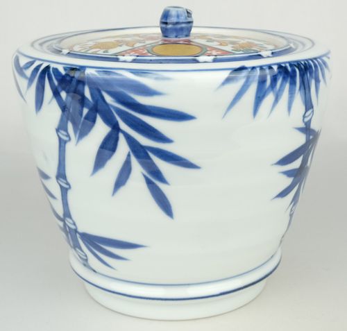 茶道具染付竹水指赤絵蓋共宮川（真葛）香斎| - Buyee日本代购服务| 在
