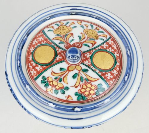 【上作】真葛香斎　染付竹水指　赤絵蓋共　京焼 茶道具 染付竹水指赤絵蓋共 宮川（真葛）香斎 | - Online Temsilcili
