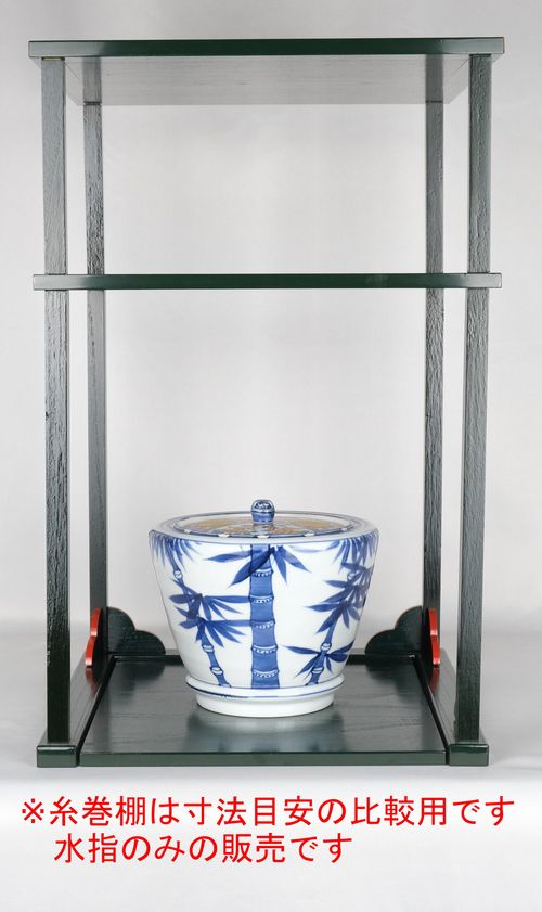 茶道具 染付竹水指赤絵蓋共 宮川（真葛）香斎 | - Online Temsilcili