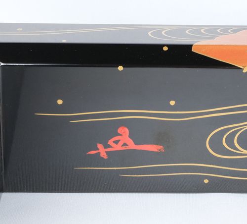 茶道具 花筏蒔絵黒炉縁 春象 鵬雲斎書付 | Tea utensils