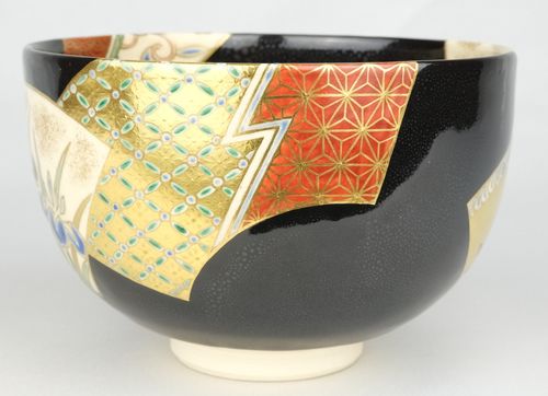 茶道具黒釉地紙之図茶碗8代高橋道八| - Buyee日本代購服務| 在Tea