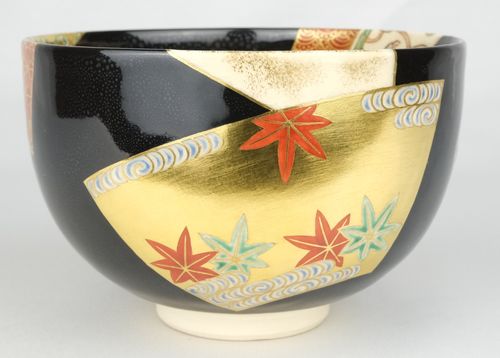 茶道具黒釉地紙之図茶碗8代高橋道八| - Buyee日本代購服務| 在Tea