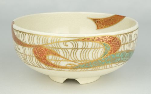 清閑寺窯 杉田祥平 造「色絵 丘の風景画 茶碗」共箱 京焼 清閑寺窯 杉田祥平 造「色絵 丘の風景画 茶碗」共箱 京焼